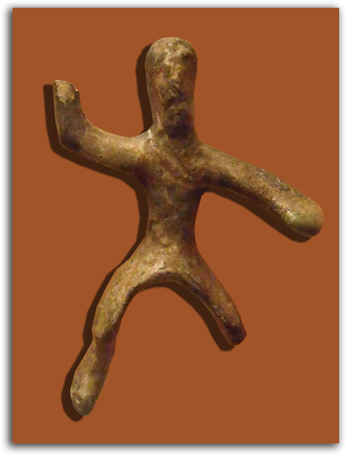 Image of bronze Celtic figure.